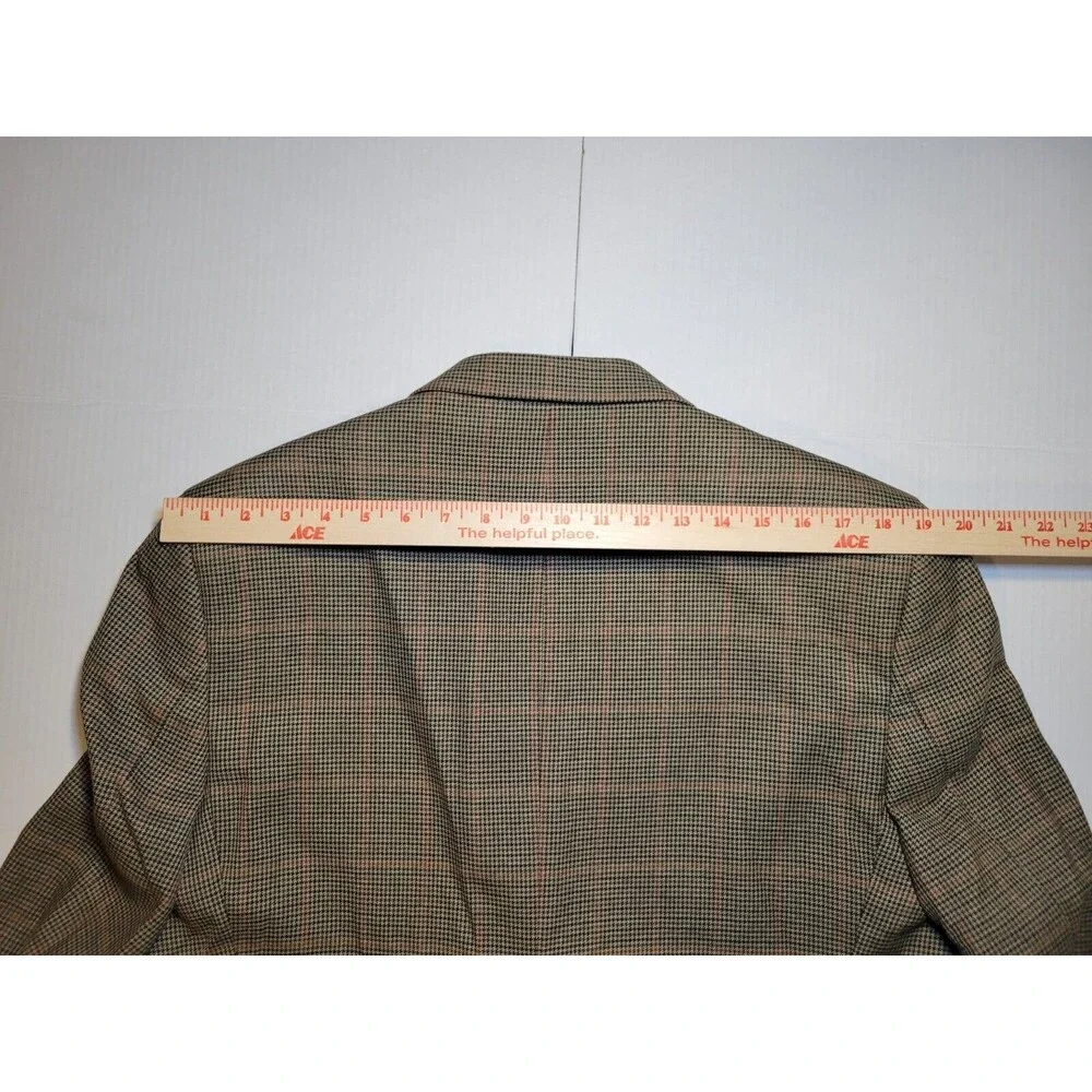 Vintage Club Room Macy's 42S Mens Houndstooth Windowpane‎ 2 Button Blazer Coat